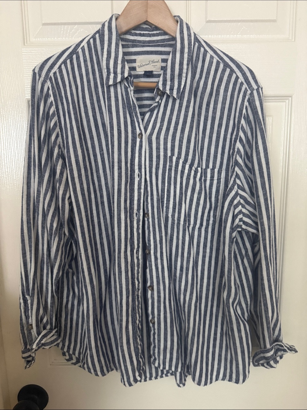 Women’s universal thread linen long sleeve shirt size XL